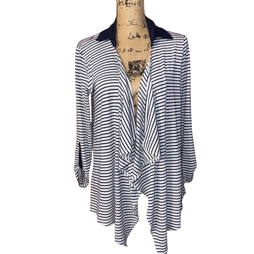 Yuni Los Angeles Open Front Stripe Cardigan Size M